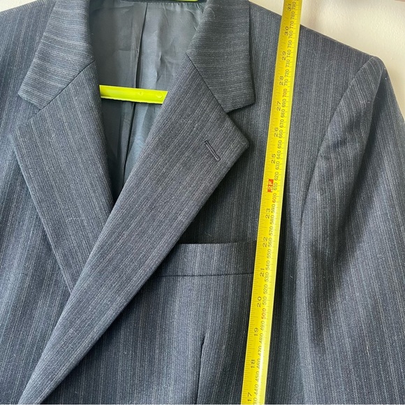 Vintage Jonathan Bryan Wool Blazer Made in Canada | Jack Fraser | Navy Pinstripe - Picture 8 of 11
